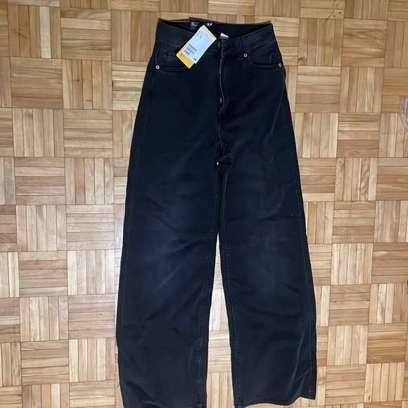 H & M Wide High jeans, US 0 GREY - Picture 4 of 5